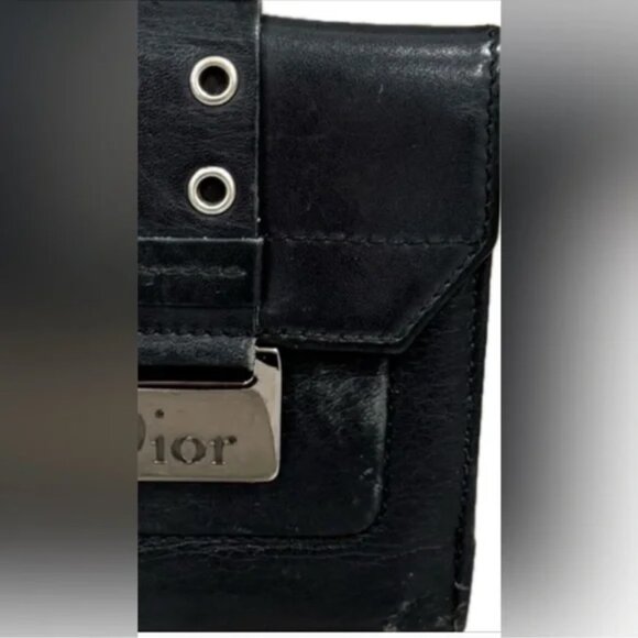 Dior Black Leather with silver hardware Compact Wallet - Picture 5 of 5
